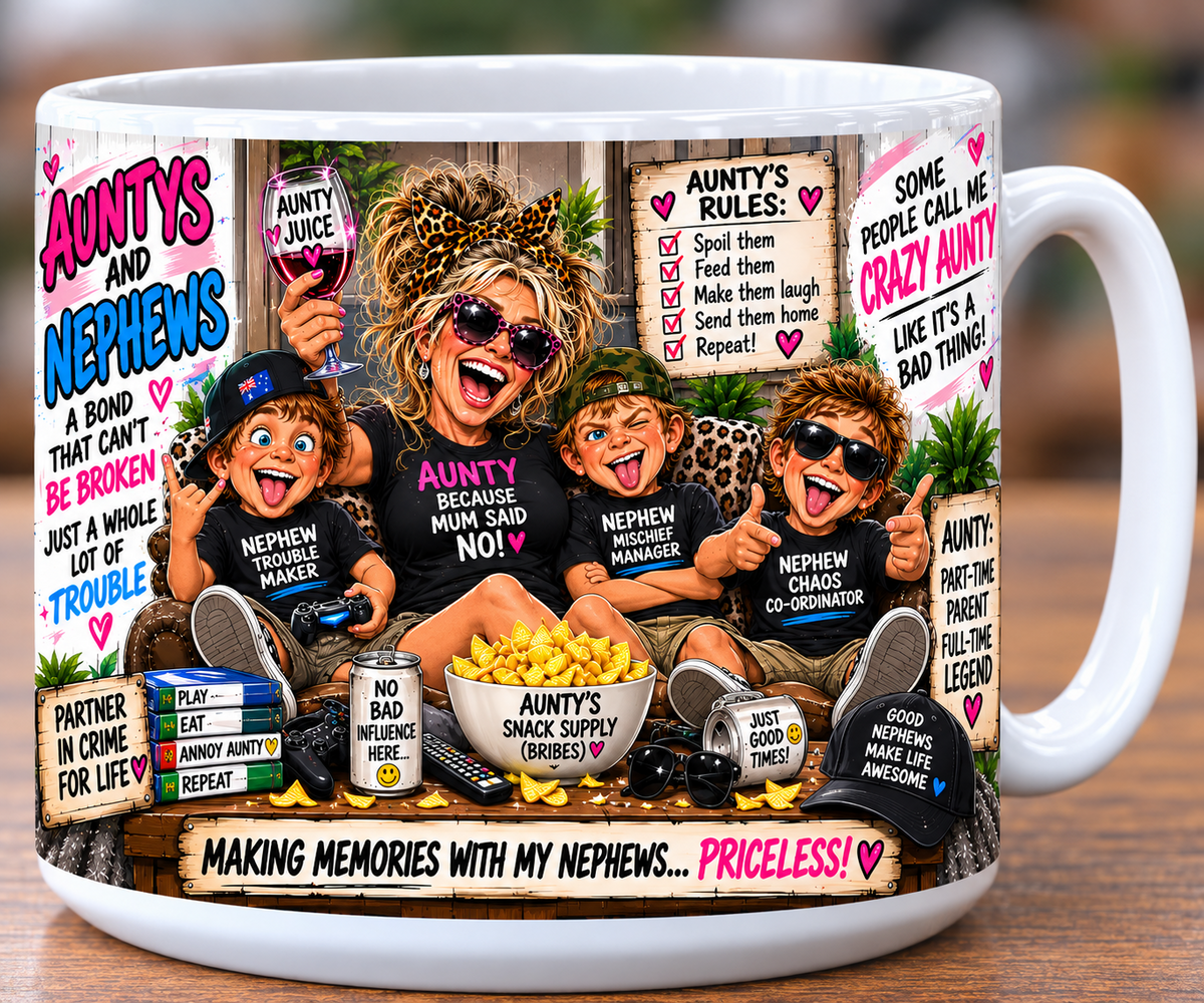 Auntys and Nephews Mug - Funny Aunty Gift