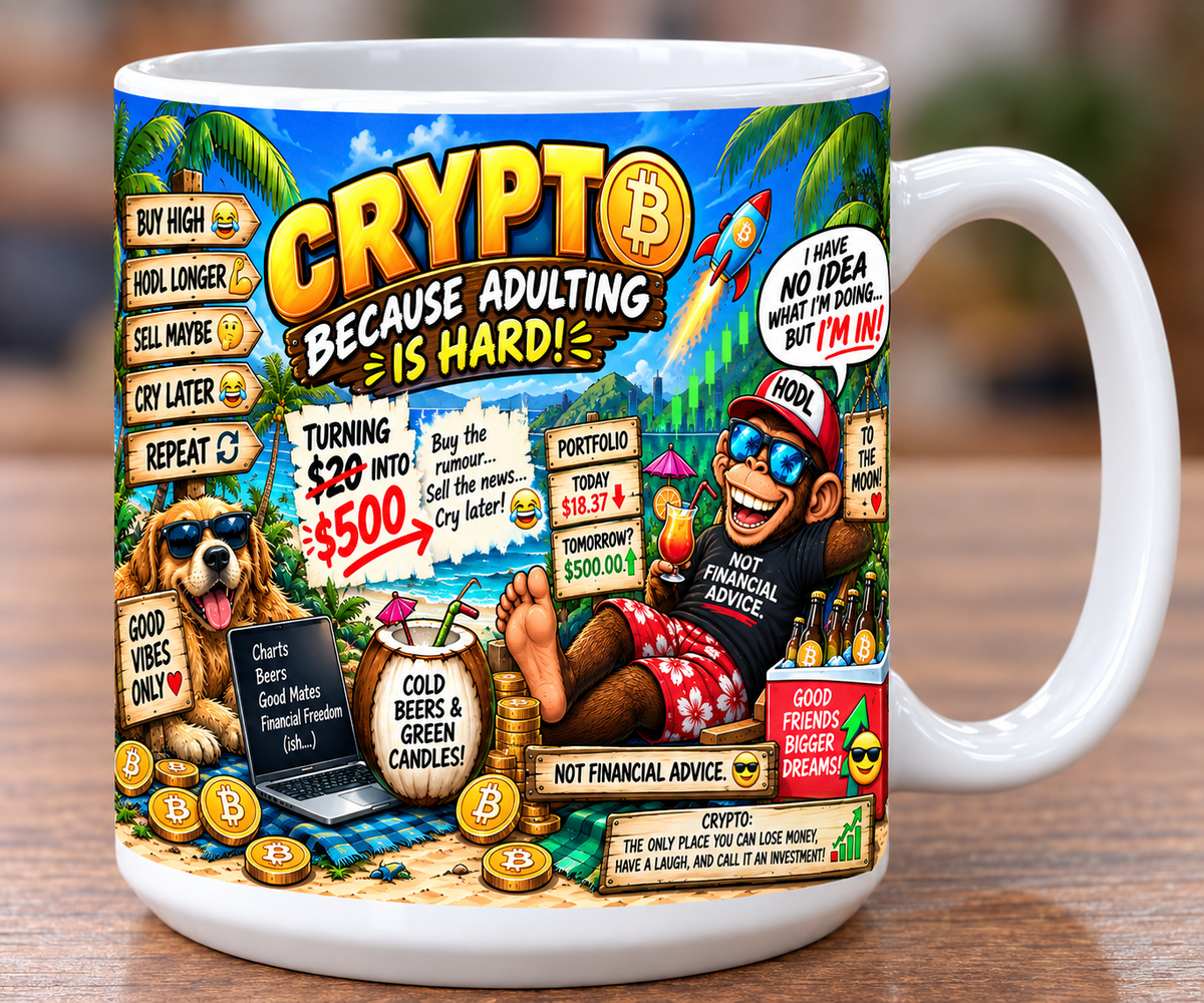 . Crypto Because Adulting Is Hard Mug