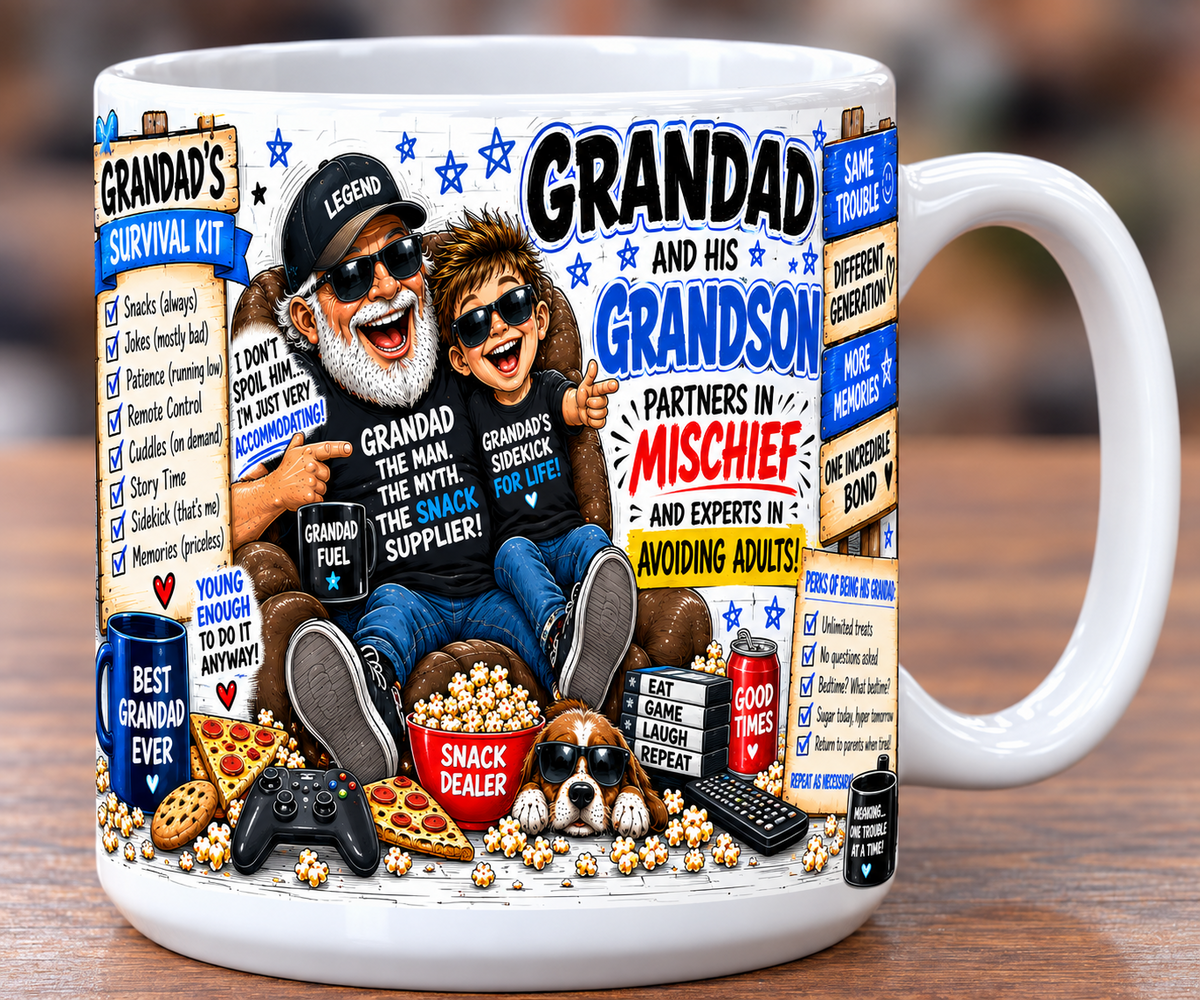Grandad and Grandson Mug - Partners in Mischief